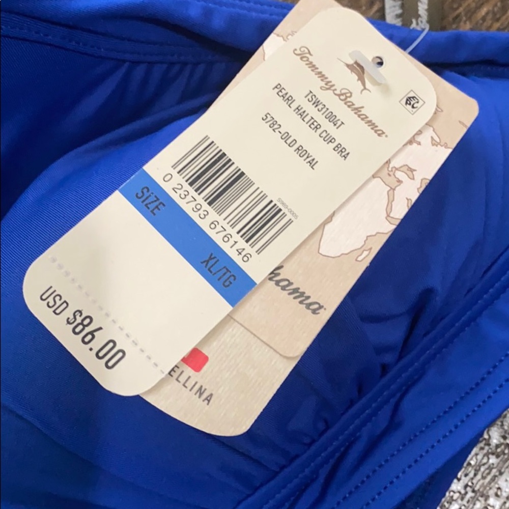 Tommy Bahama halter top, bikini top in royal blue - Picture 5 of 7